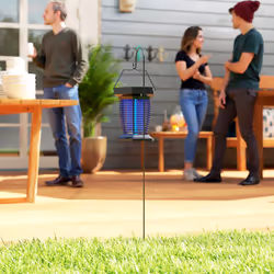 Outsunny 2-in-1 Electric Fly Zapper with UVA Light, Hanging Garden Lantern