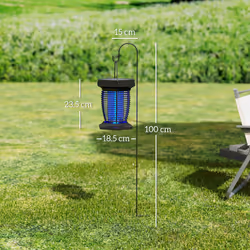 Outsunny 2-in-1 Electric Fly Zapper with UVA Light, Hanging Garden Lantern