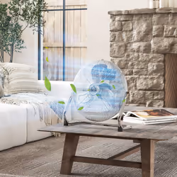 HOMCOM Metal Floor Fan with 3 Speeds & Adjustable Tilt, Silver Tone