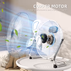 HOMCOM Metal Floor Fan with 3 Speeds & Adjustable Tilt, Silver Tone