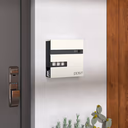 HOMCOM Wall Mounted Post Box, Weatherproof Letterbox with Lock, White