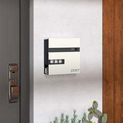 HOMCOM Wall Mounted Post Box, Weatherproof Letterbox with Lock, White