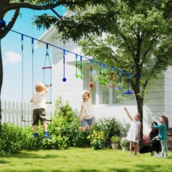 AIYAPLAY 10-Piece Zip Line for Kids, for Outdoor, Garden, Multicoloured