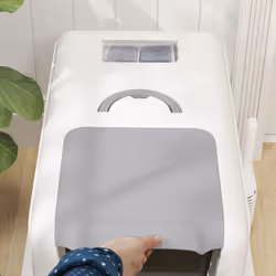 PawHut Stainless Steel Cat Litter Box with Removable Lid, Scoop, White - Additional view 7