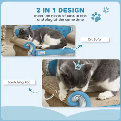 PawHut 2-in-1 Cardboard Cat Scratching Board with Catnip for Indoor Cats