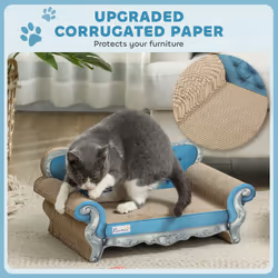 PawHut 2-in-1 Cardboard Cat Scratching Board with Catnip for Indoor Cats