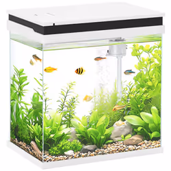 PawHut 14L Small Fish Tank with Filter System, LED Lights, Water Pump, White - Additional view 8