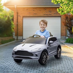 AIYAPLAY Aston Martin DBX Licensed 12V Kids Electric Car w/ Remote, Grey