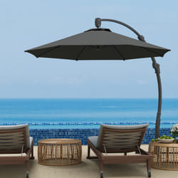 Outsunny 3(m) Garden Cantilever Parasol with Crank Aluminium Frame - Grey