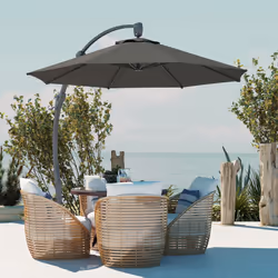 Outsunny 3(m) Garden Cantilever Parasol with Crank Aluminium Frame - Grey - Additional view 6