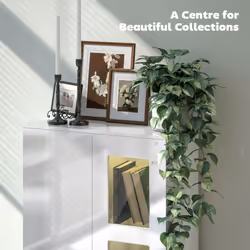 HOMCOM Display Cabinet with Glass Shelves, Sideboard for Living Room, White - Additional view 4