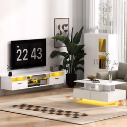 HOMCOM Display Cabinet with Glass Shelves, Sideboard for Living Room, White - Additional view 7