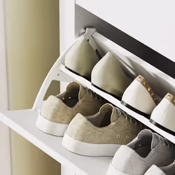 HOMCOM 2 Drawer Shoe Cabinet with Flip Doors for Hallway, Entryway, White - Additional view 8