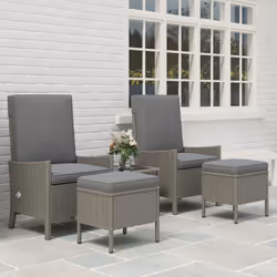 Outsunny 5 PCS Rattan Garden Furniture Set w/ Cushions, Dark Grey - Additional view 7