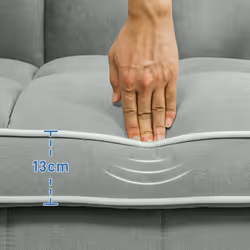 HOMCOM 2 Seater Pull Out Sofa Bed with Adjustable Backrest, Light Grey - Additional view 8