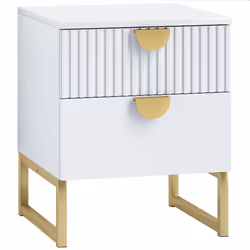 HOMCOM Bedside Table with 2 Drawers, Modern Side Table, White - Additional view 8