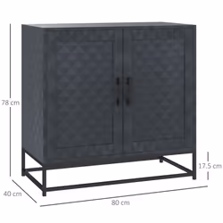 HOMCOM Modern Storage Cupboard with Adjustable Shelf and 2 Doors, Black