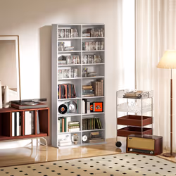 HOMCOM 640 CD Storage Unit 360 DVD Storage Tower w/ 18 Compartments White