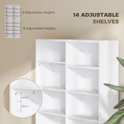 HOMCOM 640 CD Storage Unit 360 DVD Storage Tower w/ 18 Compartments White - Additional view 4