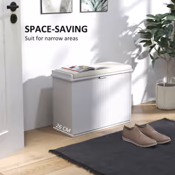 HOMCOM Shoe Storage Bench with Cushion and Flip-Drawer 62x26x47.5cm White - Additional view 5