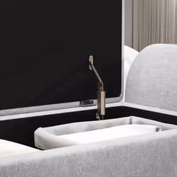 HOMCOM Storage Ottoman with Armrest, Upholstered Linen Storage Bench - Additional view 5