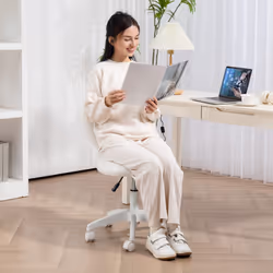 HOMCOM Armless Heart Desk Chair, Makeup Vanity Chair for Home - White - Additional view 7