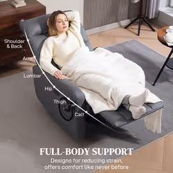 HOMCOM Electric Recliner Chair with Phone Holder, USB Charge Port, Grey - Additional view 4