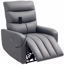 HOMCOM Electric Recliner Chair with Phone Holder, USB Charge Port, Grey - Additional view 8