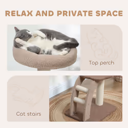 PawHut 88cm Cat Tree for Indoor Cats, Cat Tower with Scratching Post, Brown