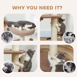 PawHut 88cm Cat Tree for Indoor Cats, Cat Tower with Scratching Post, Brown - Additional view 4