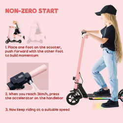 SPORTNOW Folding Electric Ride-on Scooter, Ride on Toy, Pink