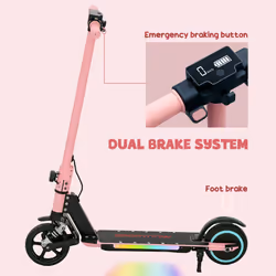 SPORTNOW Folding Electric Ride-on Scooter, Ride on Toy, Pink
