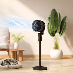 HOMCOM Pedestal Fan, Air Circulation Fan with Oscillating, Tilt, Black