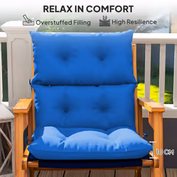 Outsunny Adirondack Chair Cushion Rocking Chair Cushion w/ Ties, Blue