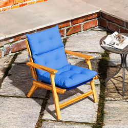 Outsunny Adirondack Chair Cushion Rocking Chair Cushion w/ Ties, Blue - Additional view 6
