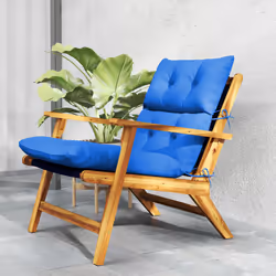 Outsunny Adirondack Chair Cushion Rocking Chair Cushion w/ Ties, Blue - Additional view 7