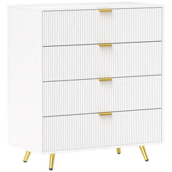 HOMCOM Chest of Drawers with 4 Drawers for Bedroom, Living Room, White