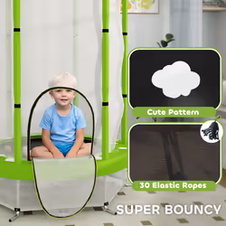 AIYAPLAY 4.6FT Kids Trampoline with Safety Enclosure Net, Green - Additional view 4