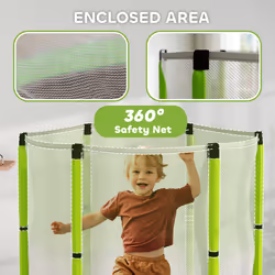 AIYAPLAY 4.6FT Kids Trampoline with Safety Enclosure Net, Green - Additional view 5