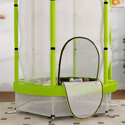 AIYAPLAY 4.6FT Kids Trampoline with Safety Enclosure Net, Green - Additional view 8