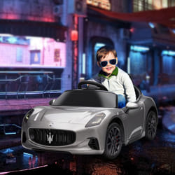 AIYAPLAY 12V Maserati Gran Turismo Folgore Lincesed Kids Electric Car, Grey