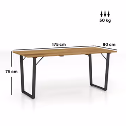 Outsunny Wooden Garden Table for 6 with 5cm Parasol Hole for Balcony Terrace