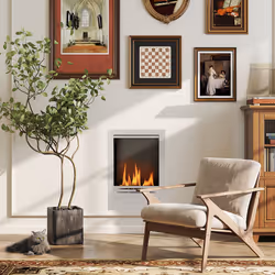 HOMCOM Stainless Steel Bioethanol Fire, Indoor Ethanol Fireplace Insert