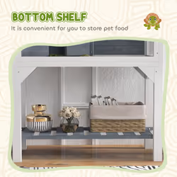 PawHut Wooden Tortoise House with Storage Shelf, Clear Observation Windows