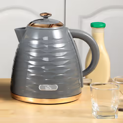 HOMCOM Electric Kettle, Fast Boil, 1.7L, 3kW, Swivel, Grey Ripple