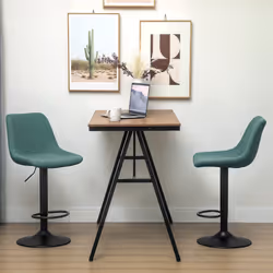 HOMCOM Bar Stools Set of 2 Adjustable Swivel Bar Chairs with Backrest Green