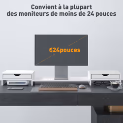 HOMCOM Dual Monitor Stand Riser with Adjustable Length and Angle, White - Additional view 8