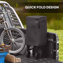 Outsunny Double Decker Folding Trolley Cart on Wheels, 200KG Capacity Black - Additional view 4