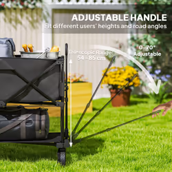 Outsunny Double Decker Folding Trolley Cart on Wheels, 200KG Capacity Black - Additional view 5