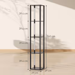 HOMCOM Floor Lamp for Living Room, Standing Lamp with Foot Switch, Black